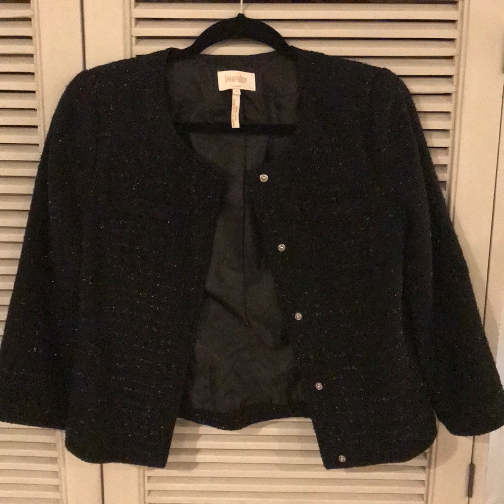 Metallic Tweed Blazer by Laundry Sz 2